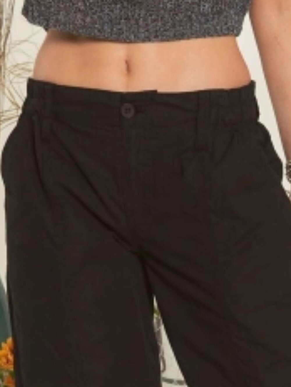 NWT Parachute-Inspire Wide Leg Cargo 90s Pants Lightweight Cotton Baggy Utility - Picture 5 of 12